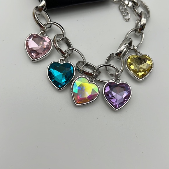 Candy Heart Charmer -Multi Color Hearts Charm Bracelet / Anklet - Picture 2 of 5